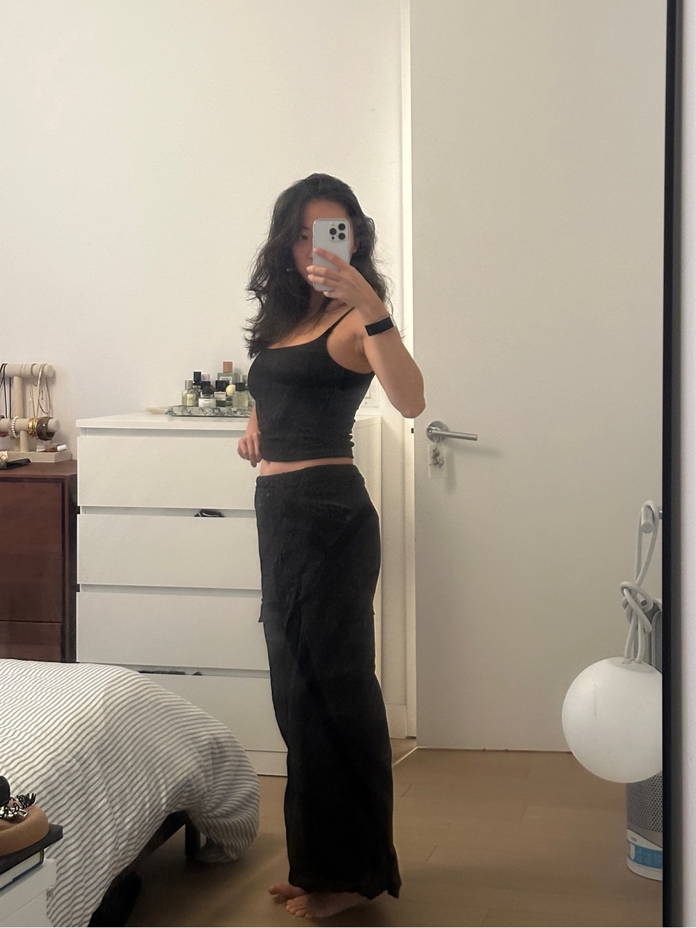 Zara Black Cargo Maxi Skirt